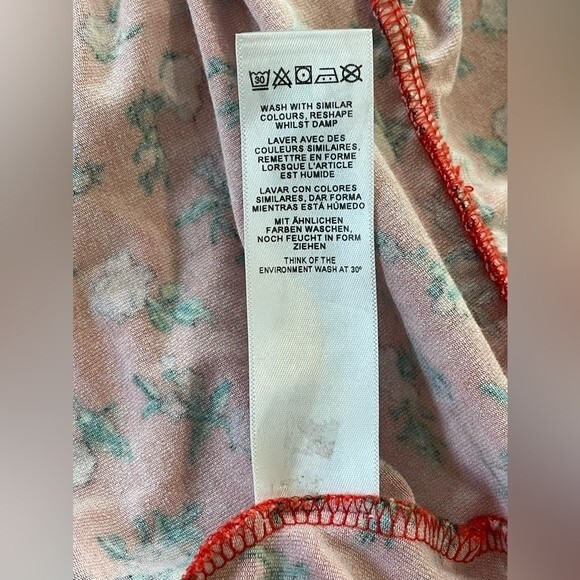 ASOS Shirred Red‎ Ditsy Floral Faux Wrap Dress Size 6 - Picture 6 of 8